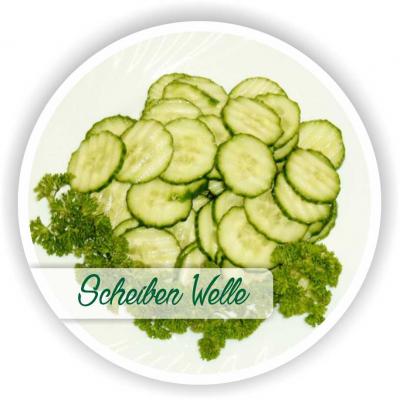 Gurken ungeschält Scheiben Welle