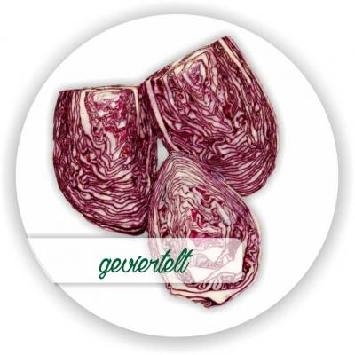 Rotkohl Geviertelt